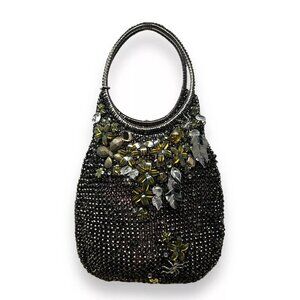 Anteprima Women's Vintage Silver Tone Spiders Flowers Wire Round Handle Bag